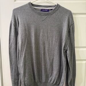 Alan Flusser Grey Crewneck Sweater All Natural Fibers Size Large